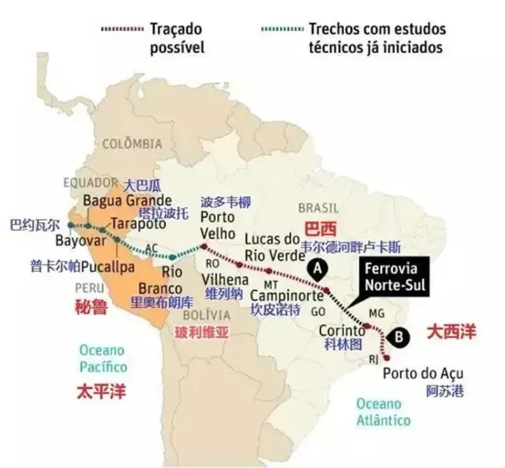中國與巴西簽署兩洋鐵路合作諒解備忘錄，打造6500公里南美大陸橋