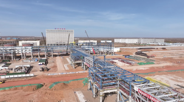 中天合創(chuàng)烏審旗風(fēng)光制氫項目冬季施工